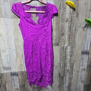 L'Atiste by Amy Purple Lace Shift Dress